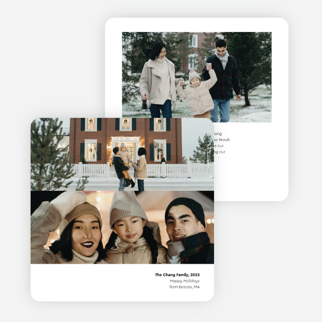 Center Stage Holiday Cards and Invitations - White