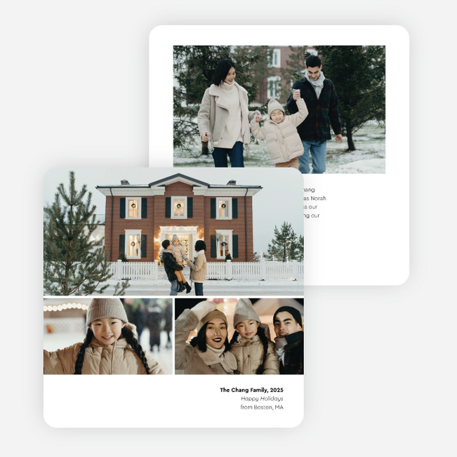 Center Stage Holiday Cards and Invitations - White