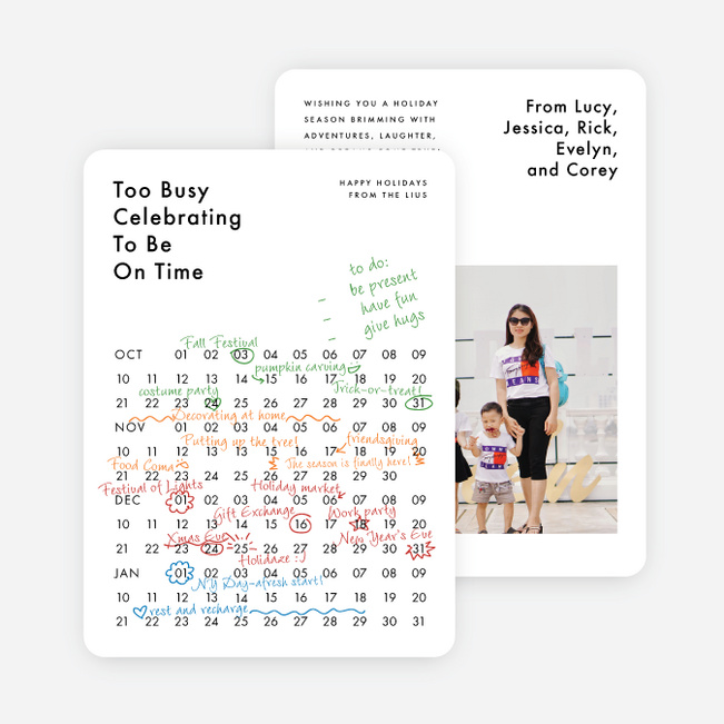 Daze of the Season Holiday Cards and Invitations - Green