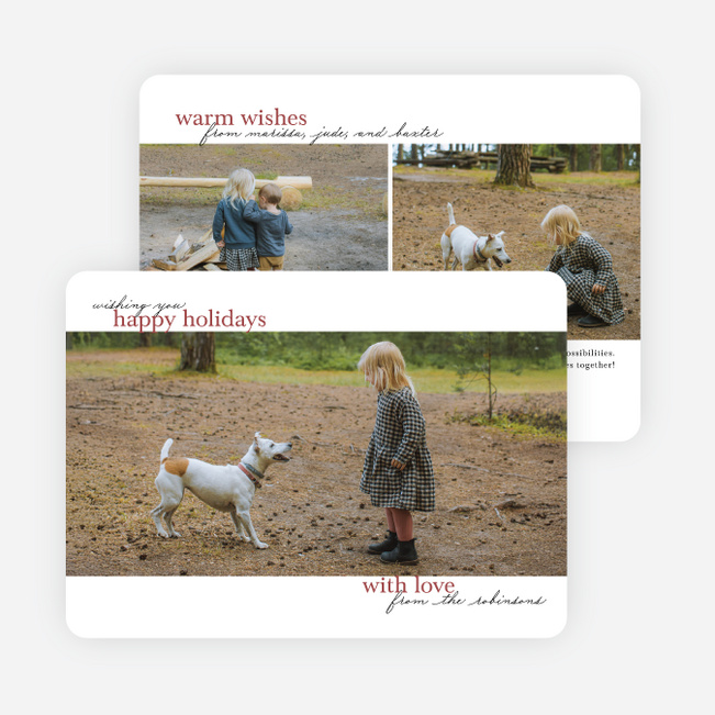 Edge to Edge Holiday Cards and Invitations - Red