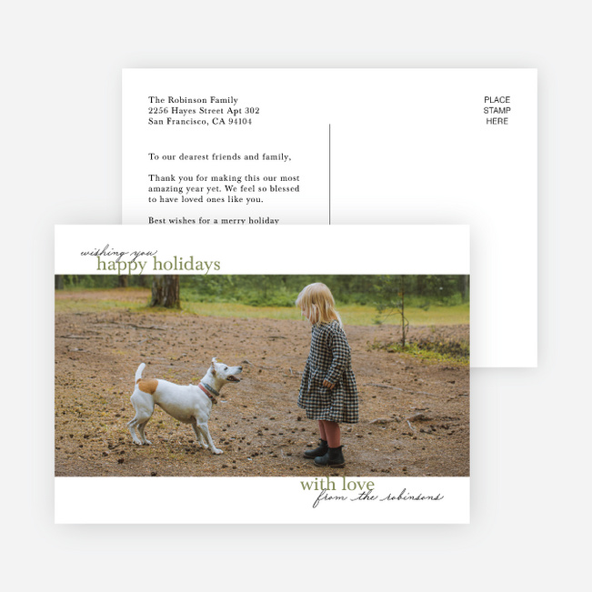 Edge to Edge Holiday Cards and Invitations - Green