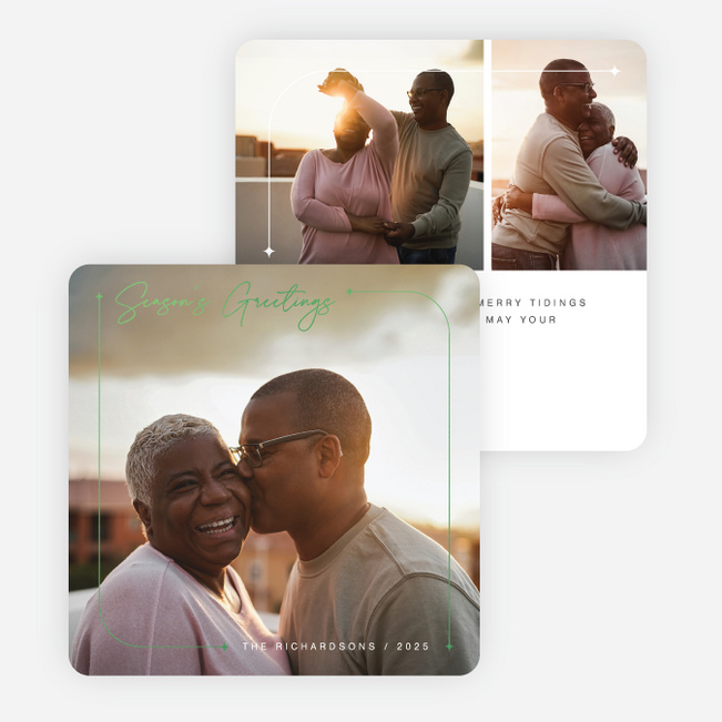 Edge of Radiance Holiday Cards and Invitations - Green