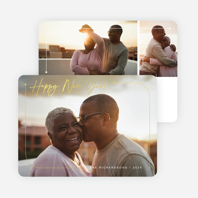 Edge of Radiance New Year Cards and Invitations - Yellow