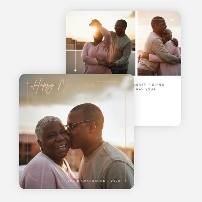 Edge of Radiance New Year Cards and Invitations - Pink