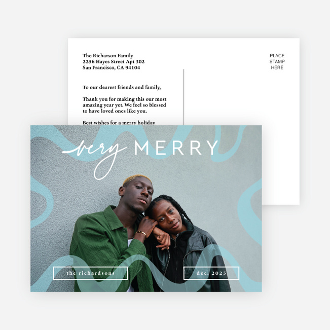 Flow State Holiday Cards and Invitations - Blue