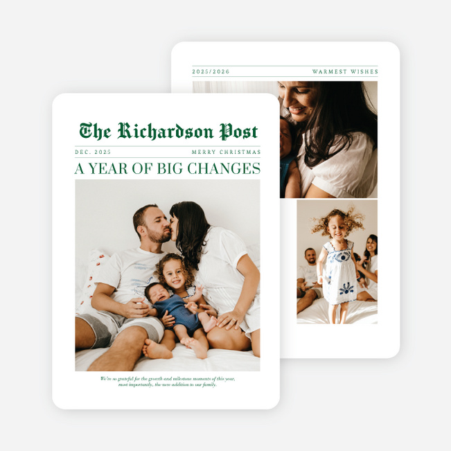 Headline Moment Christmas Cards - Green