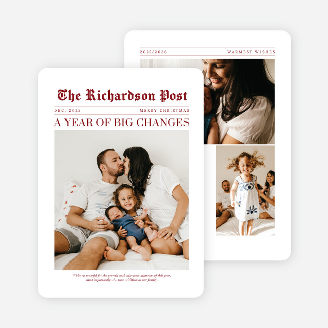 Headline Moment Christmas Cards - Red