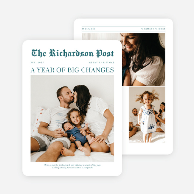 Headline Moment Christmas Cards - Blue