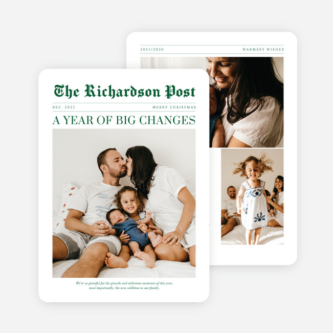 Headline Moment Christmas Cards - Green