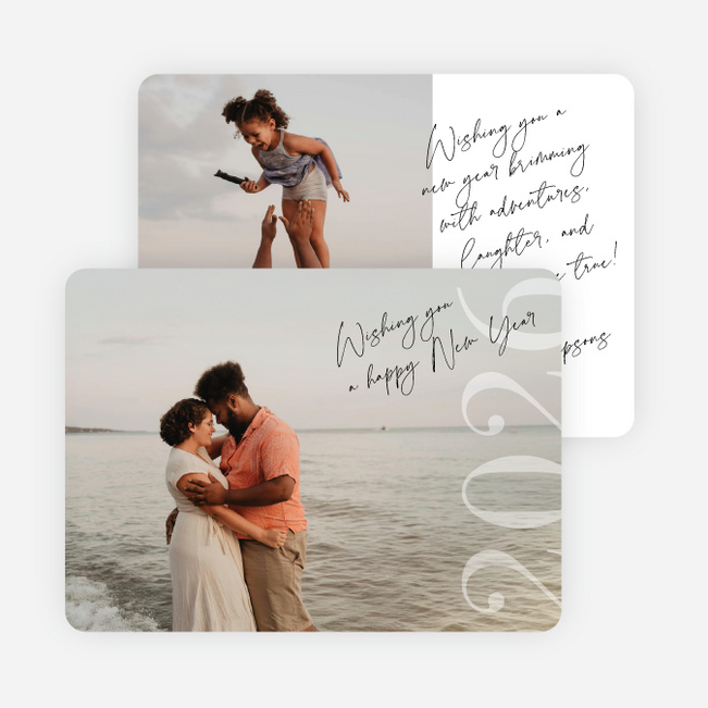 Looking Ahead New Year Cards and Invitations - Black