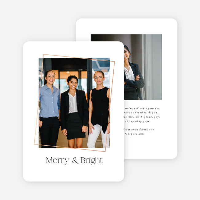 Foil As It Lands Corporate Holiday Cards & Corporate Christmas Cards - Pink