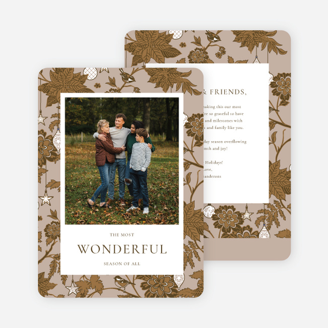 Seasonal Tangle Holiday Cards and Invitations - Brown