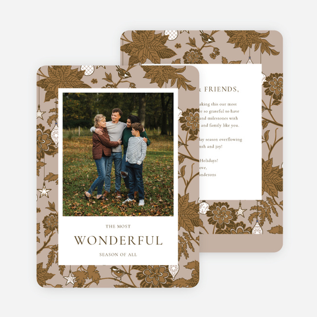 Seasonal Tangle Holiday Cards and Invitations - Brown