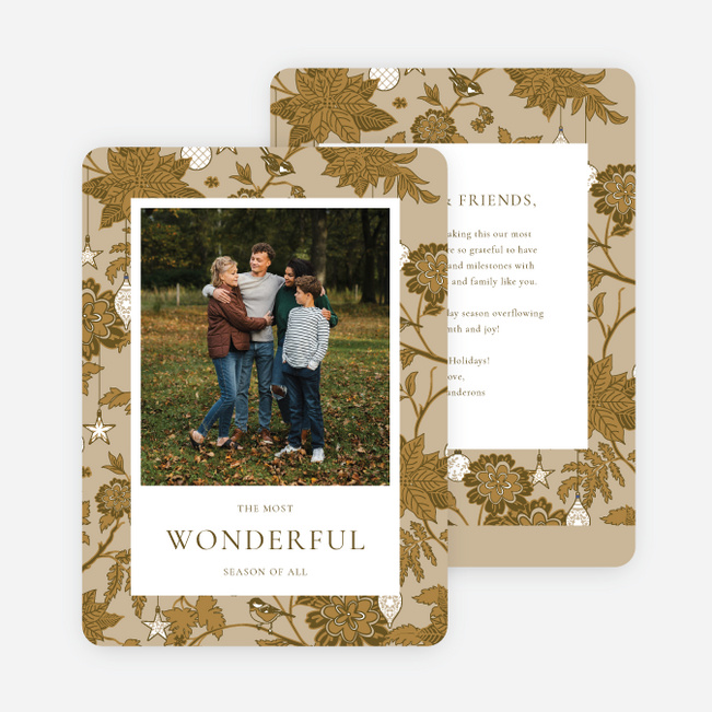 Seasonal Tangle Holiday Cards and Invitations - Yellow