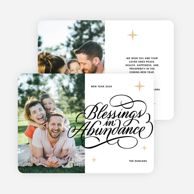 Abundant Blessings Holiday Cards and Invitations - Yellow