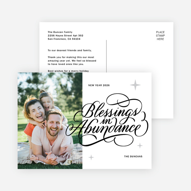 Abundant Blessings Holiday Cards and Invitations - Gray