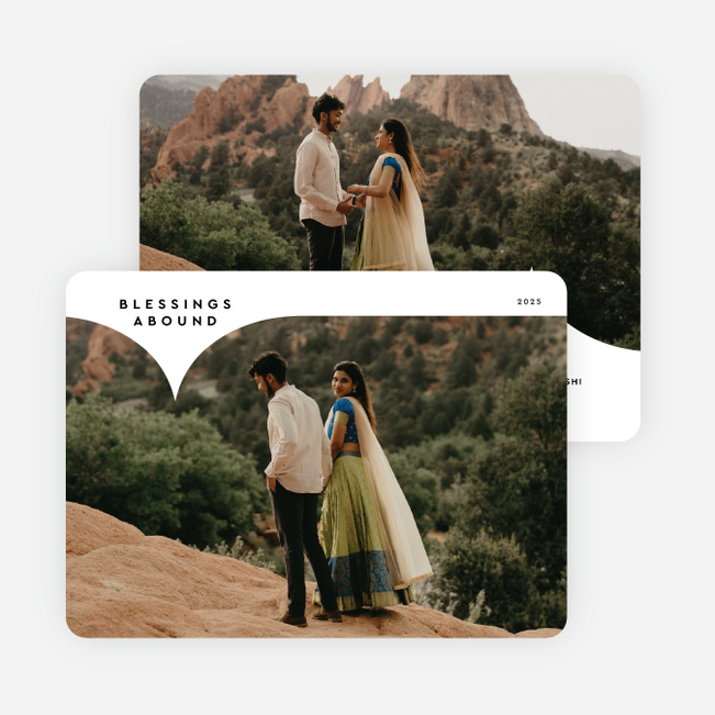 Blessings Abound Christmas Cards - White