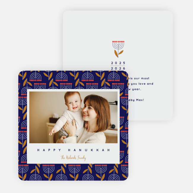 Botanical Lights Hanukkah Cards - Multi