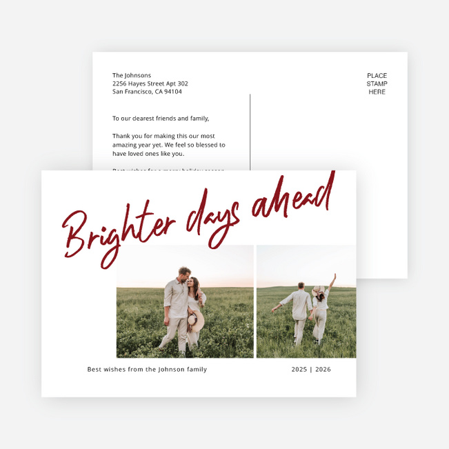 Brighter Days Holiday Cards and Invitations - Red