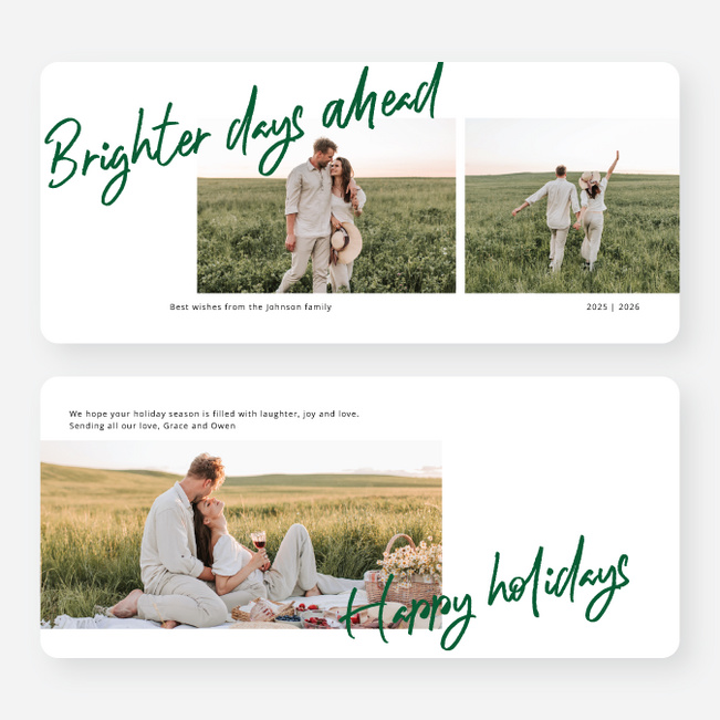 Brighter Days Holiday Cards and Invitations - Green