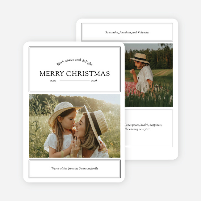 Cheerful Blessings Christmas Cards - White