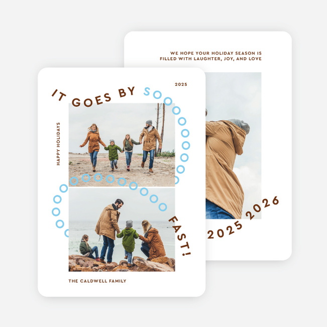 Looping So Fast Holiday Cards and Invitations - Blue