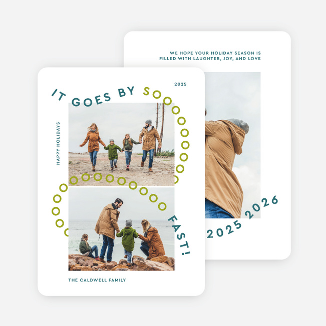 Looping So Fast Holiday Cards and Invitations - Green