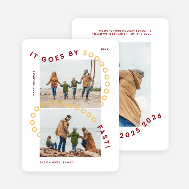 Looping So Fast Holiday Cards and Invitations - Yellow