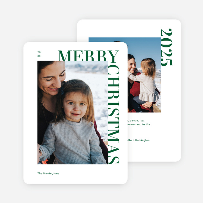 Merry & Modern Christmas Cards - Green