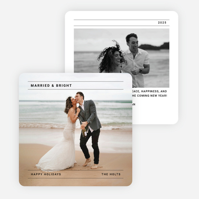 Minimally Titled Holiday Cards and Invitations - Black