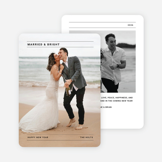 Minimally Titled New Year Cards and Invitations - Black