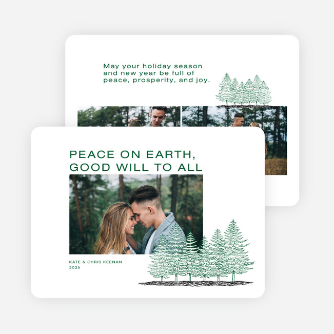 Planted Peace Holiday Cards and Invitations - Green