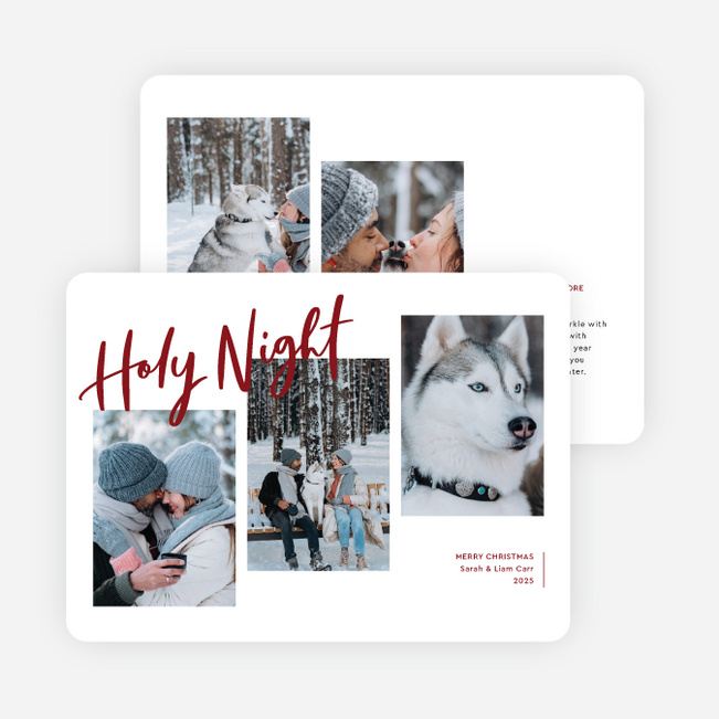 Rising Peaceful Nights Christmas Cards - Red