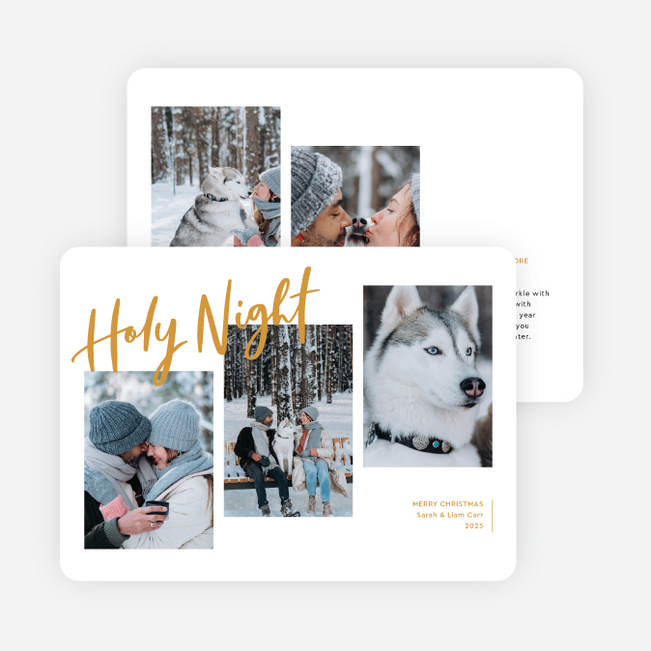 Rising Peaceful Nights Christmas Cards - Yellow