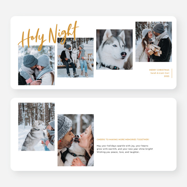 Rising Peaceful Nights Christmas Cards - Yellow