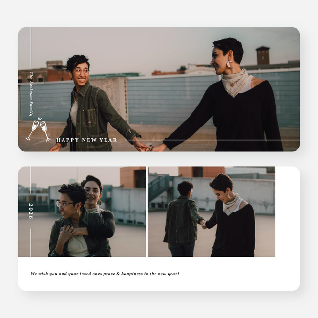 Spreading Light & Love New Year Cards and Invitations - White