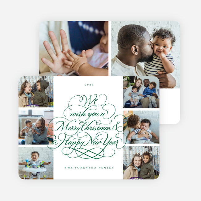 Fanciful Greetings Christmas Cards - Green
