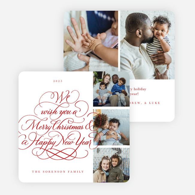 Fanciful Greetings Christmas Cards - Red