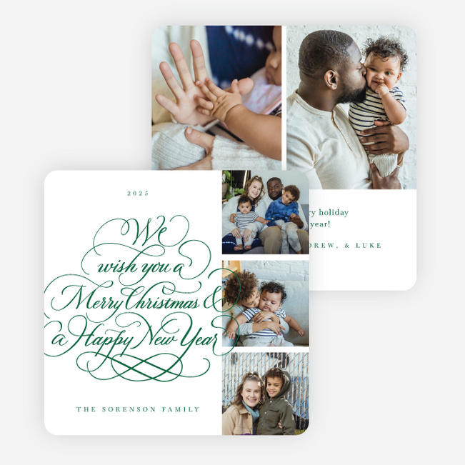 Fanciful Greetings Christmas Cards - Green