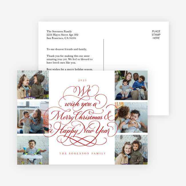 Fanciful Greetings Christmas Cards - Red