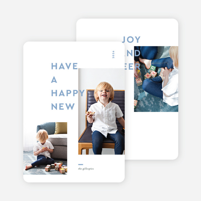 Modern Jingle Christmas Card - Blue