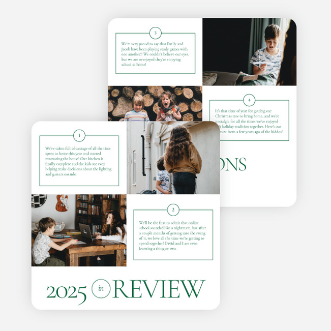 Neat Boxes Holiday Cards and Invitations - Green