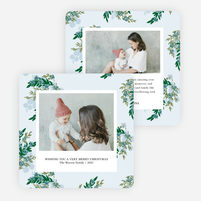 Patterned Serenity Christmas Cards - Blue