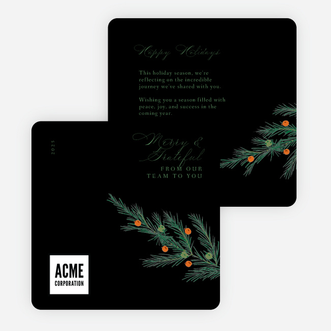 Pine & Dandy Corporate Holiday Cards & Corporate Christmas Cards - Black