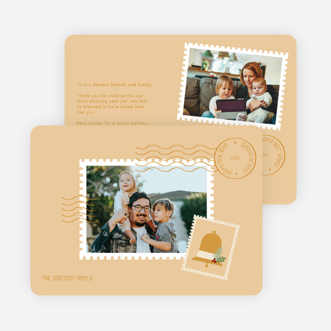 Postmarked Wishes New Year Cards and Invitations - Yellow