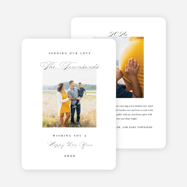 Season’s Embrace New Year Cards and Invitations - White