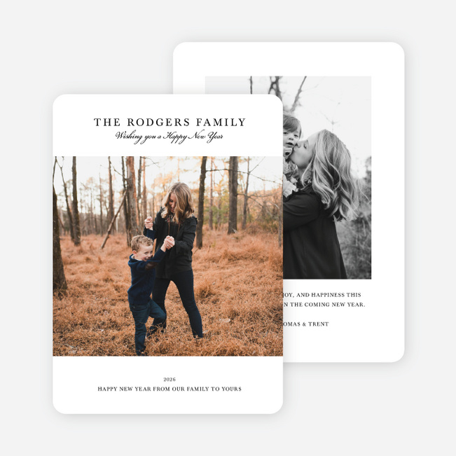 Timeless Tradition New Year Cards and Invitations - White