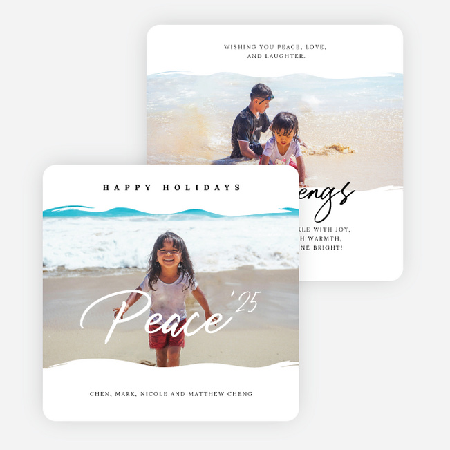 Tranquil Tidings Holiday Cards and Invitations - White