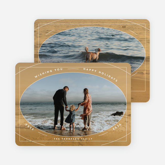 Triple Framed Holiday Cards and Invitations - Yellow