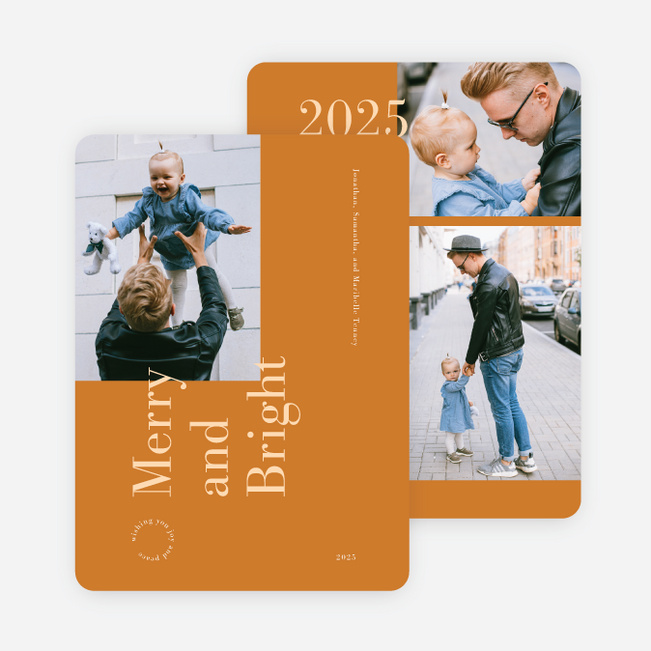 Unexpectedly Merry Multi Photo Holiday Cards - Yellow